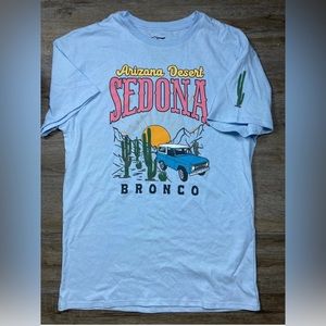 New Arizona Desert Ford Bronco Cactus Shirt Light Blue Large 100% Cotton